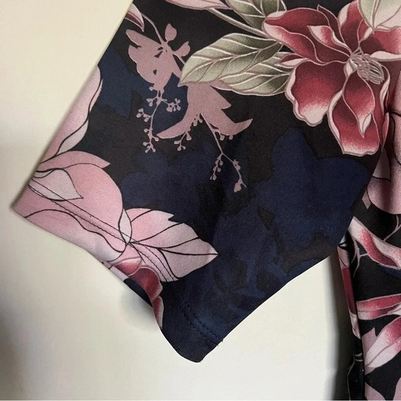 Roz & Ali‎ Navy Blue Pink Floral Dress Size 6 - Picture 3 of 10